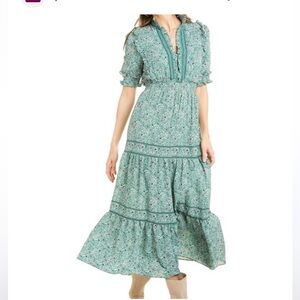 Max Studio Teal Floral Maxi Dress